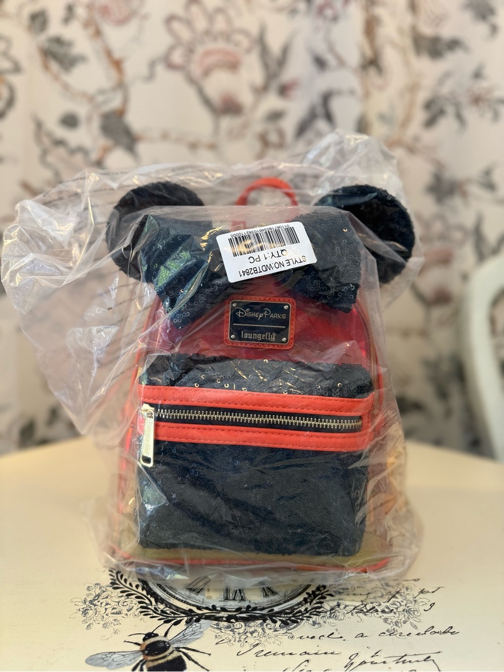 Loungefly Disney Parks Iridescent and black sequins mini backpack - Picture 5 of 7